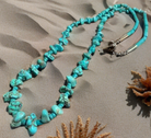 Blue Turquoise nugget 22 inch necklace with turquoise Heishi-necklace-Horse Spirit Studio-Stuffology - Where Vintage Meets Modern, A Boutique for Real Women in Crosbyton, TX