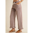 GINGHAM LACE RUFFLED PULL ON PANTS-So Me-Stuffology - Where Vintage Meets Modern, A Boutique for Real Women in Crosbyton, TX