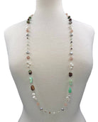 Chrysoprase & Cultured Pearl Long Necklace-Necklaces-IST Jewelry-Stuffology - Where Vintage Meets Modern, A Boutique for Real Women in Crosbyton, TX