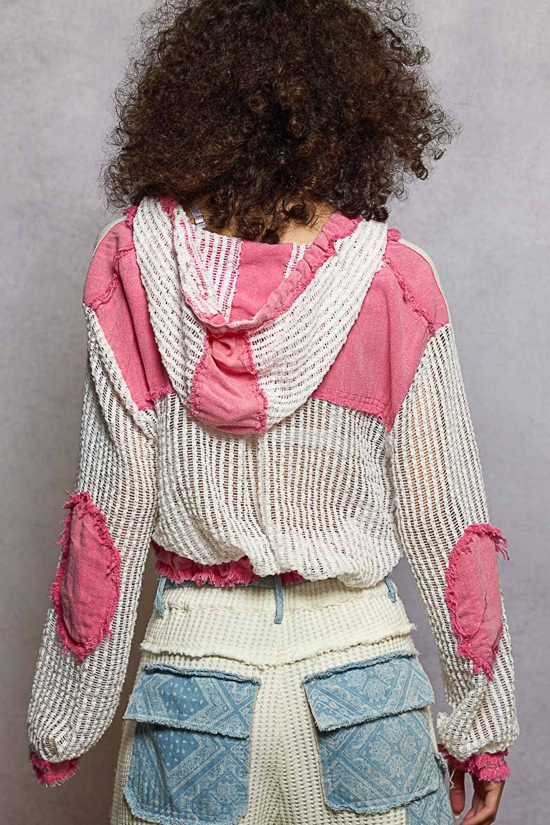 POL Clothing Open Knit Frayed Jacket-Jackets-Pol Clothing-Stuffology - Where Vintage Meets Modern, A Boutique for Real Women in Crosbyton, TX
