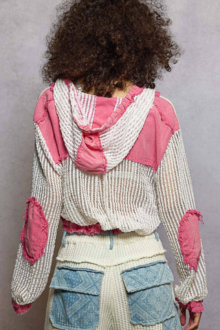 POL Clothing Open Knit Frayed Jacket-Jackets-Pol Clothing-Stuffology - Where Vintage Meets Modern, A Boutique for Real Women in Crosbyton, TX