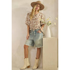 BOHO BOTANICAL TIE-FRONT TOP (ST7742)-Sage + Fig-Stuffology - Where Vintage Meets Modern, A Boutique for Real Women in Crosbyton, TX