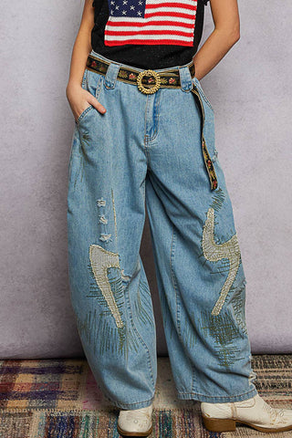 POL Clothing Beaded Cycle Striped Floral Pattern Belt-BELT-Pol Clothing-Stuffology - Where Vintage Meets Modern, A Boutique for Real Women in Crosbyton, TX
