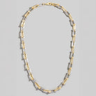 Two Tone U Chain Link Necklace-The Looks by Fame Accessories-Stuffology - Where Vintage Meets Modern, A Boutique for Real Women in Crosbyton, TX