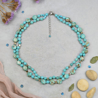 25F19 - Turquoise Horizon Necklace-IST Jewelry-Stuffology - Where Vintage Meets Modern, A Boutique for Real Women in Crosbyton, TX
