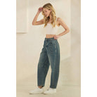 CLASSIC BARREL STYLE JEANS-Jeans-Sage + Fig-Stuffology - Where Vintage Meets Modern, A Boutique for Real Women in Crosbyton, TX