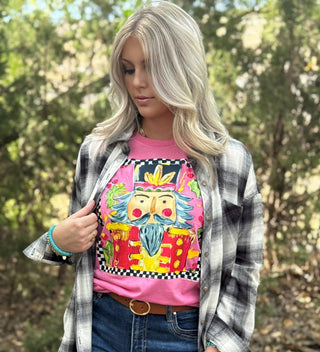 Callie's Checkered Nutcracker Tee-Graphic Tees-Texas True Threads-Stuffology - Where Vintage Meets Modern, A Boutique for Real Women in Crosbyton, TX