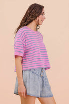 Oversized Stripe Casual Comfy Knit Top-TOP-VERY J-Stuffology - Where Vintage Meets Modern, A Boutique for Real Women in Crosbyton, TX
