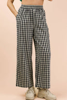 Elastic Waist Checkered Casual Pants-Pants-VERY J-Stuffology - Where Vintage Meets Modern, A Boutique for Real Women in Crosbyton, TX