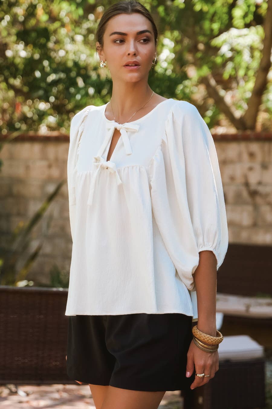 Solid Airflow Batwing 3/4 Sleeve Top-Tops-Oddi-Stuffology - Where Vintage Meets Modern, A Boutique for Real Women in Crosbyton, TX