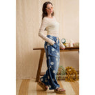 WASHED POLKA DOT DENIM BARREL PANTS WITH CARGO POCKETS-BiBi-Stuffology - Where Vintage Meets Modern, A Boutique for Real Women in Crosbyton, TX