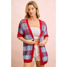 CHECKER BOARD PATTERN OPEN KNIT CARDIGAN-Cardigan-BiBi-Stuffology - Where Vintage Meets Modern, A Boutique for Real Women in Crosbyton, TX