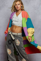 POL Clothing Color Block Maxi Sweater Cardigan-Sweater Cardigan-Pol Clothing-Stuffology - Where Vintage Meets Modern, A Boutique for Real Women in Crosbyton, TX