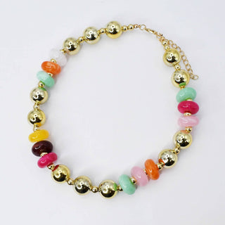 Gold Gem Pop Necklace-Necklaces-Treasure Jewels Inc.-Stuffology - Where Vintage Meets Modern, A Boutique for Real Women in Crosbyton, TX