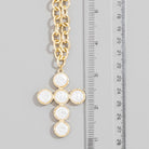 Pearl Discs Cross Pendant Necklace-Necklaces-The Looks by Fame Accessories-Stuffology - Where Vintage Meets Modern, A Boutique for Real Women in Crosbyton, TX