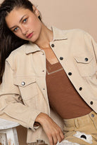 Distressed Hem Corduroy Jacket /Stuffology Boutique-Jackets-Pol Clothing-Stuffology - Where Vintage Meets Modern, A Boutique for Real Women in Crosbyton, TX