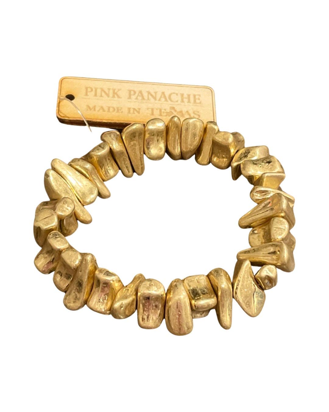Gold nugget single bracelet strand-Bracelets-Pink Panache Brands-Stuffology - Where Vintage Meets Modern, A Boutique for Real Women in Crosbyton, TX