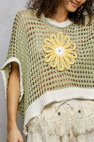 POL Clothing Round Neck Sleeveless Floral Open Crochet Sweater-Sweater Vest-Pol Clothing-Stuffology - Where Vintage Meets Modern, A Boutique for Real Women in Crosbyton, TX