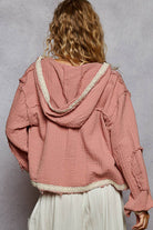 Vintage Wash Double Gauze Hoodie Jacket-Hoodie-Pol Clothing-Stuffology - Where Vintage Meets Modern, A Boutique for Real Women in Crosbyton, TX