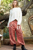 POL Clothing Floral Embroidered Pattern Solid Twill Pants-Pants-Pol Clothing-Stuffology - Where Vintage Meets Modern, A Boutique for Real Women in Crosbyton, TX