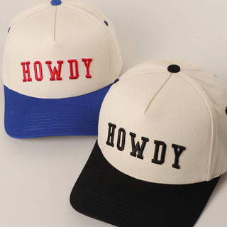 HOWDY 3D Letter Embroidered Two-Tone Trucker Hat-Hats-Fashion City-Stuffology - Where Vintage Meets Modern, A Boutique for Real Women in Crosbyton, TX