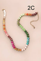 NATURAL AGATE GLASS SEMI PRECIOUS BEAD NECKLACE | 80N896-JOSSLYN by wall to wall-Stuffology - Where Vintage Meets Modern, A Boutique for Real Women in Crosbyton, TX