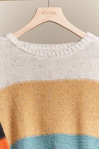 Multi Color Block Oversize Sweater-Sweaters-Mello.-Stuffology - Where Vintage Meets Modern, A Boutique for Real Women in Crosbyton, TX