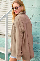Crinkled Gauze Button Down Shirt-La Miel-Stuffology - Where Vintage Meets Modern, A Boutique for Real Women in Crosbyton, TX