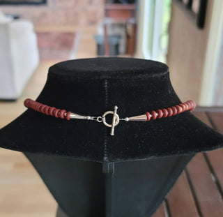 Turquoise, Coral Necklace, wood beads Native American made-Necklaces-Horse Spirit Studio-Stuffology - Where Vintage Meets Modern, A Boutique for Real Women in Crosbyton, TX