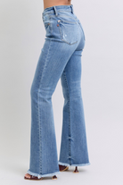 Judy Blue High Waist Boot Cut with Fray Hem-Jeans-Judy Blue-Stuffology - Where Vintage Meets Modern, A Boutique for Real Women in Crosbyton, TX