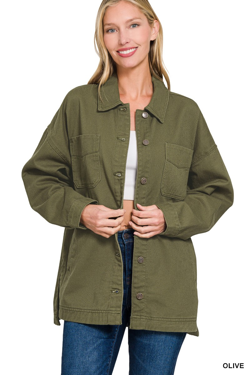 Oversized Barn Jacket /Stuffology Boutique-Jackets-Stuffology Boutique -Stuffology - Where Vintage Meets Modern, A Boutique for Real Women in Crosbyton, TX