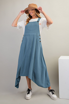 LINEN BLEND JUMPSUIT DRESS | STUFFOLOGY BOUTIQUE-Dresses-Easel-Stuffology - Where Vintage Meets Modern, A Boutique for Real Women in Crosbyton, TX
