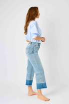 JUDY BLUE HW RELEASE HEM CROP WIDE JEANS | STUFFOLOGY BOUTIQUE-Jeans-Judy Blue-Stuffology - Where Vintage Meets Modern, A Boutique for Real Women in Crosbyton, TX