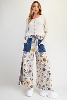 Easel Boho Patch Pocket Wide Leg Pants-Tops-Easel-Stuffology - Where Vintage Meets Modern, A Boutique for Real Women in Crosbyton, TX