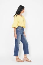 JUDY BLUE HIGH WAIST POCKET EMBROIDERY WIDE CROP JEANS / STUFFOLOGY BOUTIQUE-Jeans-JUDY BLUE-Stuffology - Where Vintage Meets Modern, A Boutique for Real Women in Crosbyton, TX