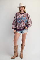 Easel Floral “Love”Sweatshirt-Tops-Easel-Stuffology - Where Vintage Meets Modern, A Boutique for Real Women in Crosbyton, TX