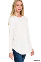 LONG SLEEVE ROUND NECK & ROUND HEM TOP /STUFFOLOGY BOUTIQUE-TOP-ZENANA-Stuffology - Where Vintage Meets Modern, A Boutique for Real Women in Crosbyton, TX