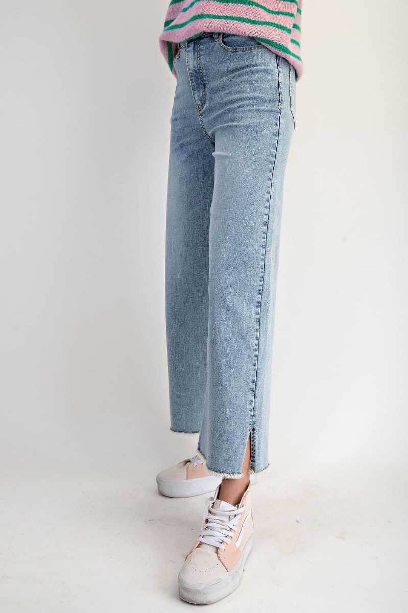 Easel Vintage Denim Wide-Leg Jeans-Jeans-Easel-Stuffology - Where Vintage Meets Modern, A Boutique for Real Women in Crosbyton, TX