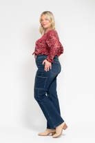 Plus Size Judy Blue High Waist Cargo Bootcut Jeans /Stuffology Boutique-Jeans-Stuffology Boutique-Stuffology - Where Vintage Meets Modern, A Boutique for Real Women in Crosbyton, TX