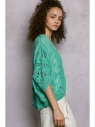 Batwing Sleeve Button Down Solid Crochet Cardigan Top-Cardigan-POL Clothing-Stuffology - Where Vintage Meets Modern, A Boutique for Real Women in Crosbyton, TX