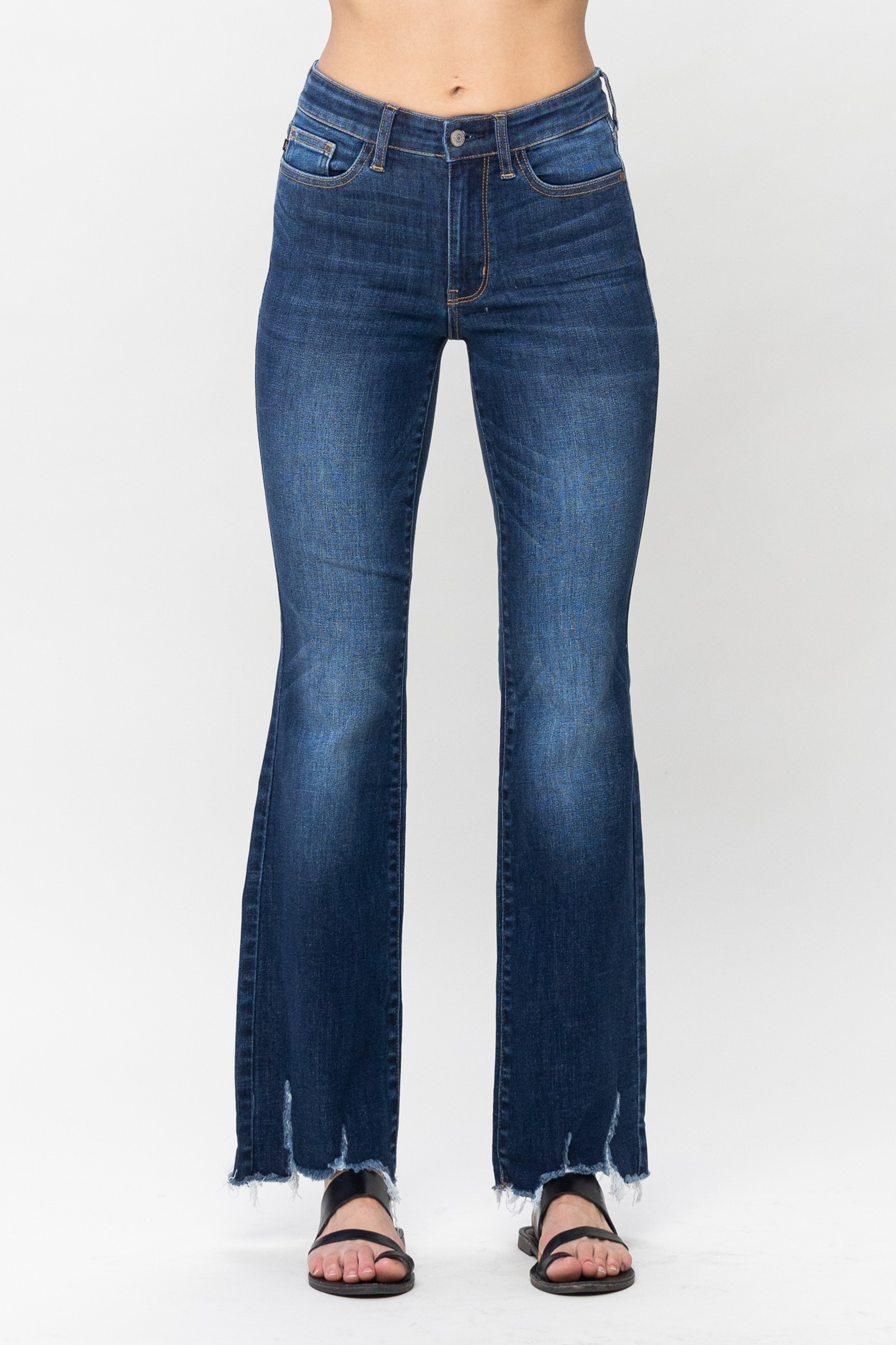 JUDY BLUE MID RISE NON-DISTRESSED BOOT CUTJEANS / STUFFOLOGY BOUTIQUE-Jeans-JUDY BLUE-Stuffology - Where Vintage Meets Modern, A Boutique for Real Women in Crosbyton, TX