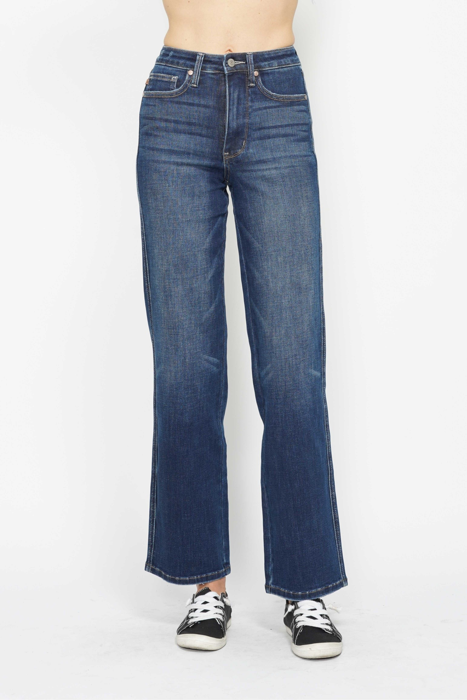 JUDY BLUE HIGH WAISTED TUMMY CONTROL STRAIGHT JEANS / STUFFOLOGY BOUTIQUE-Jeans-JUDY BLUE-Stuffology - Where Vintage Meets Modern, A Boutique for Real Women in Crosbyton, TX