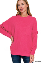 Brushed Melange Drop Shoulder Oversized Sweater-Sweaters-Stuffology Boutique-Stuffology - Where Vintage Meets Modern, A Boutique for Real Women in Crosbyton, TX