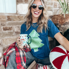 Navy Tee Glitter Tree Graphic Tee /Stuffology Boutique-Graphic Tees-Prickly Pear TX-Stuffology - Where Vintage Meets Modern, A Boutique for Real Women in Crosbyton, TX