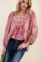 Border Printed Babydoll Tunic/Stuffology Boutique-TOP-EASEL-Stuffology - Where Vintage Meets Modern, A Boutique for Real Women in Crosbyton, TX