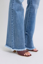 Judy Blue High Waist Boot Cut with Fray Hem-Jeans-Judy Blue-Stuffology - Where Vintage Meets Modern, A Boutique for Real Women in Crosbyton, TX