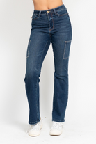 Judy Blue High Waist Cargo Bootcut JEans /Stuffology Boutique-Jeans-Stuffology Boutique -Stuffology - Where Vintage Meets Modern, A Boutique for Real Women in Crosbyton, TX